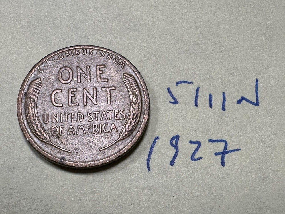 1927 1C BN Lincoln Cent WHEAT PENNY 5111N
