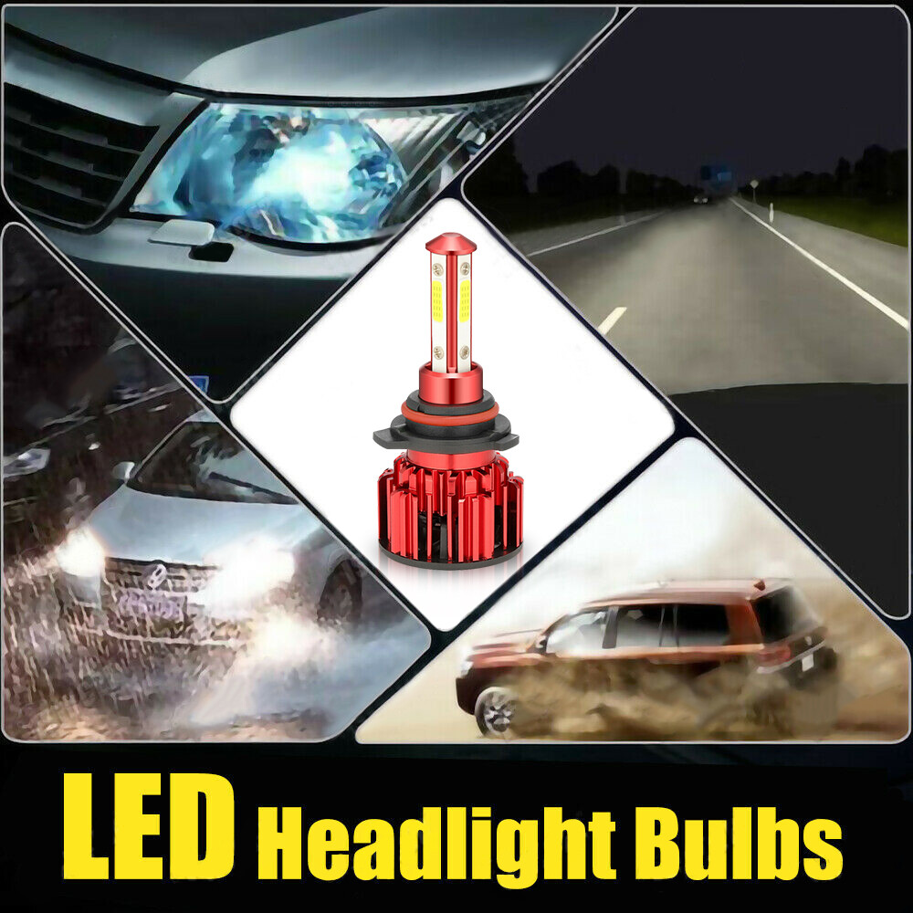 9012 HIR2 LED Headlight Bulbs Kit High Low Beam Super Bright 10000K Combo White