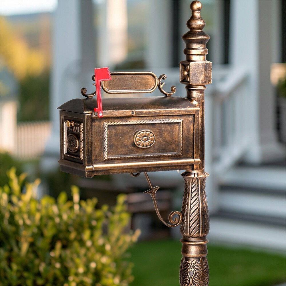 Post Mailbox Combination Stratford Heavy Duty Mail Box Cast Aluminum Mailbox