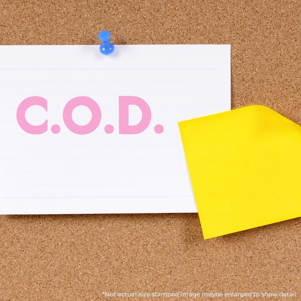 Bold COD Stamp Rubber Stamp Size 1/2" Tall x 1-1/2" Wide
