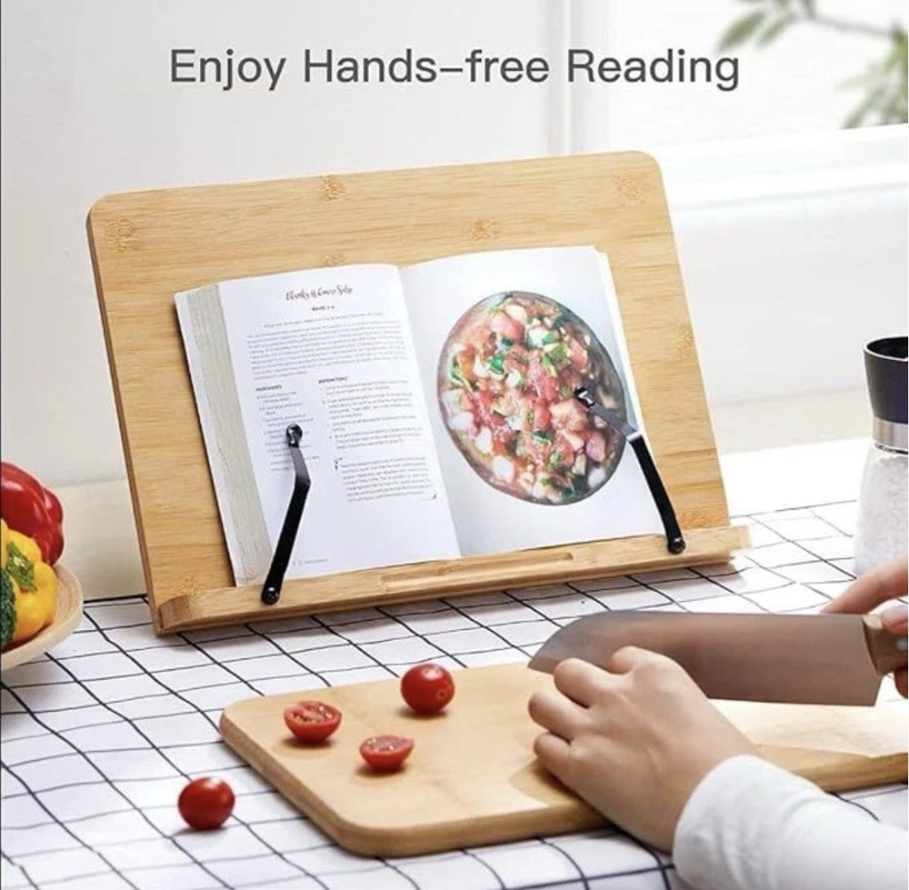 Adjustment Book Stand Bamboo Reading Rest Tablet Rack Home Study Holder Foldable