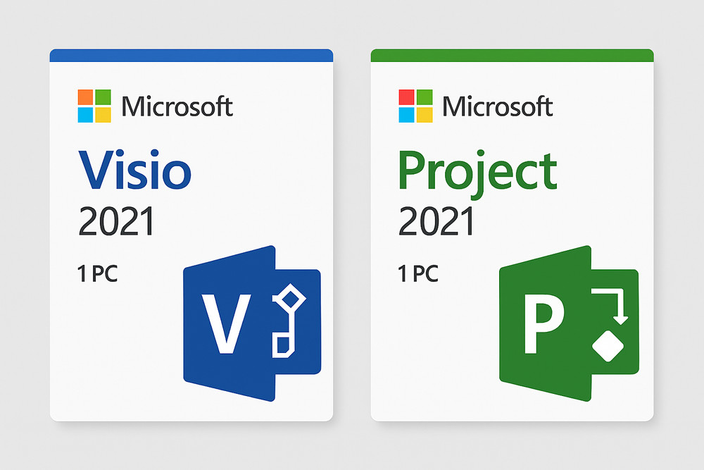 Microsoft Visio 2021 + Project 2021  Full Retail  USB   Lifetime Activation