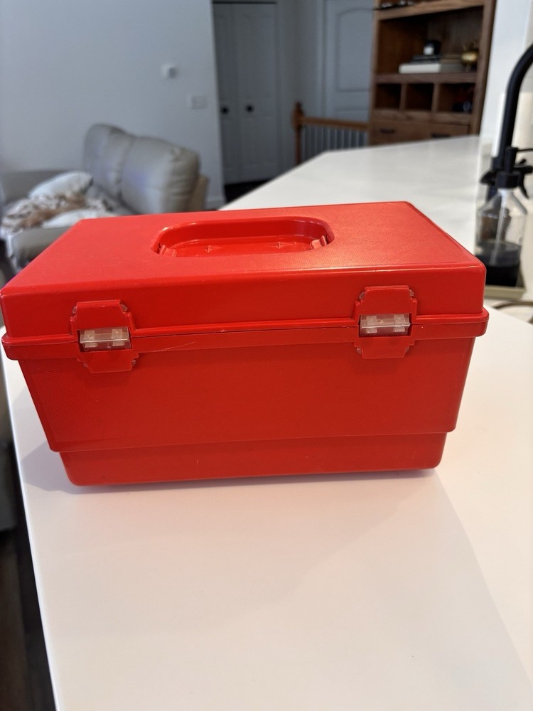 Vintage Wilson Wil-Hold Sewing Red Box Medium Size Plastic
