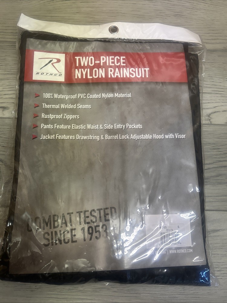 Two-piece Nylon rainsuit Black Small