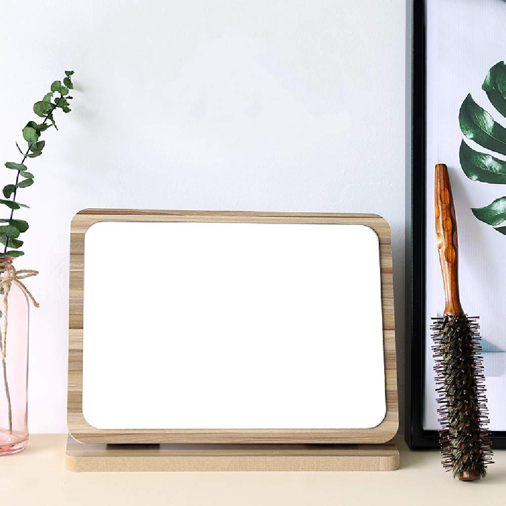 Rectangle Compact Table Mirror Standing Wood Framed Mirror Desktop Mirror 90 ...