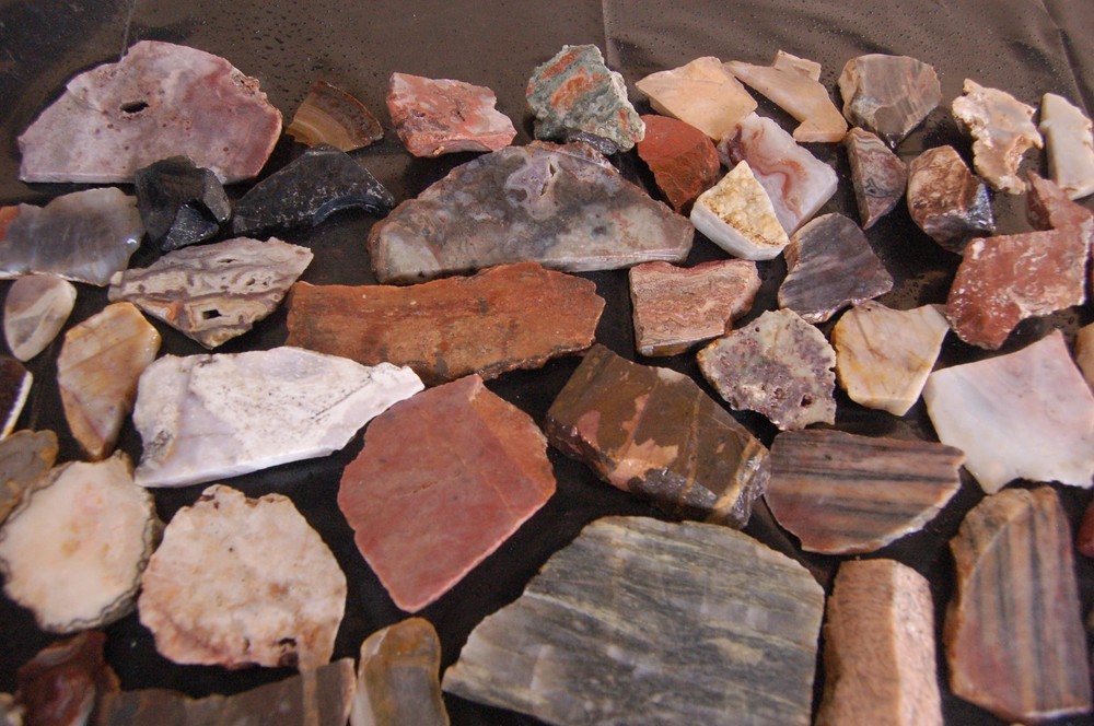 Miscellaneous Jasper, Agate, Calcite Onyx Slabs End Cuts Ect.