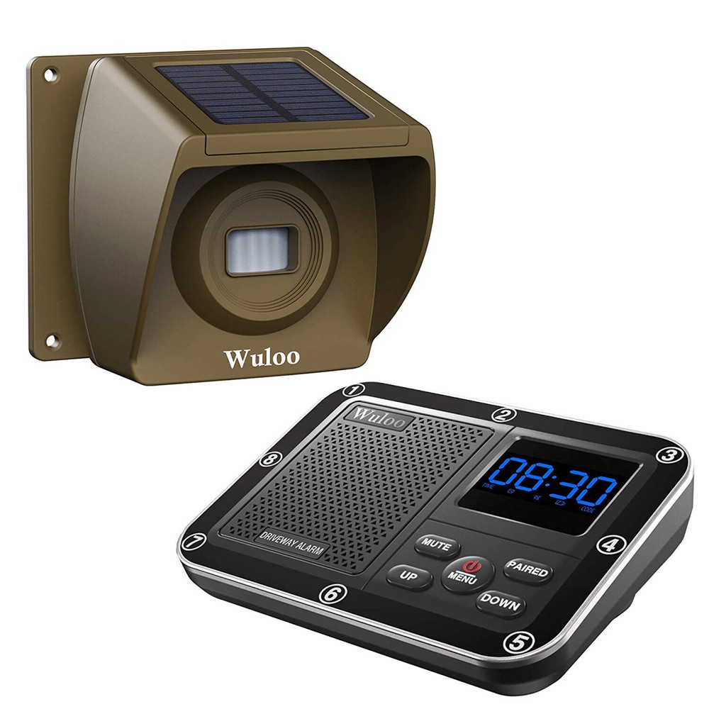 Solar Driveway Alarms Wireless Motion Sensor System 1800ft Long Range Waterproof