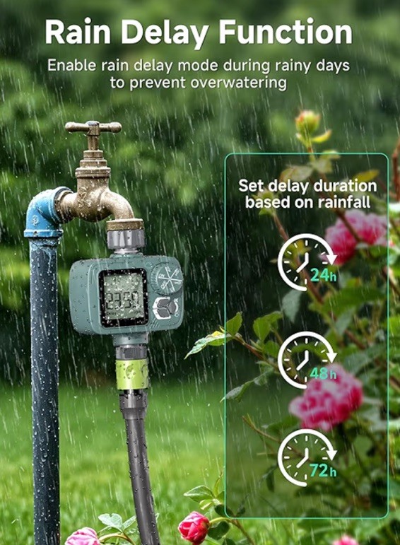 Sprinkler Timer Programmable Hose Timer with Rain Delay