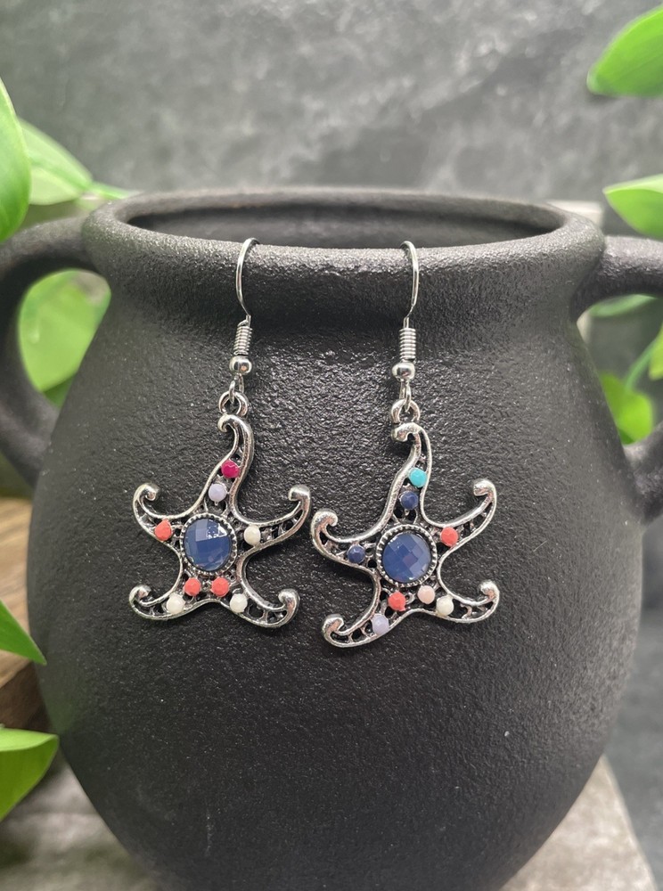1.85” Silver-tone Boho Retro Earring Set Drop Dangle New Free Ship B6557