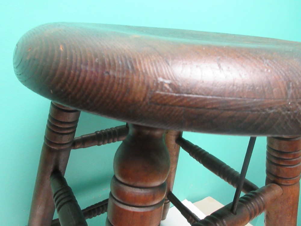 Antique Vintage Old Solid Wood Stool