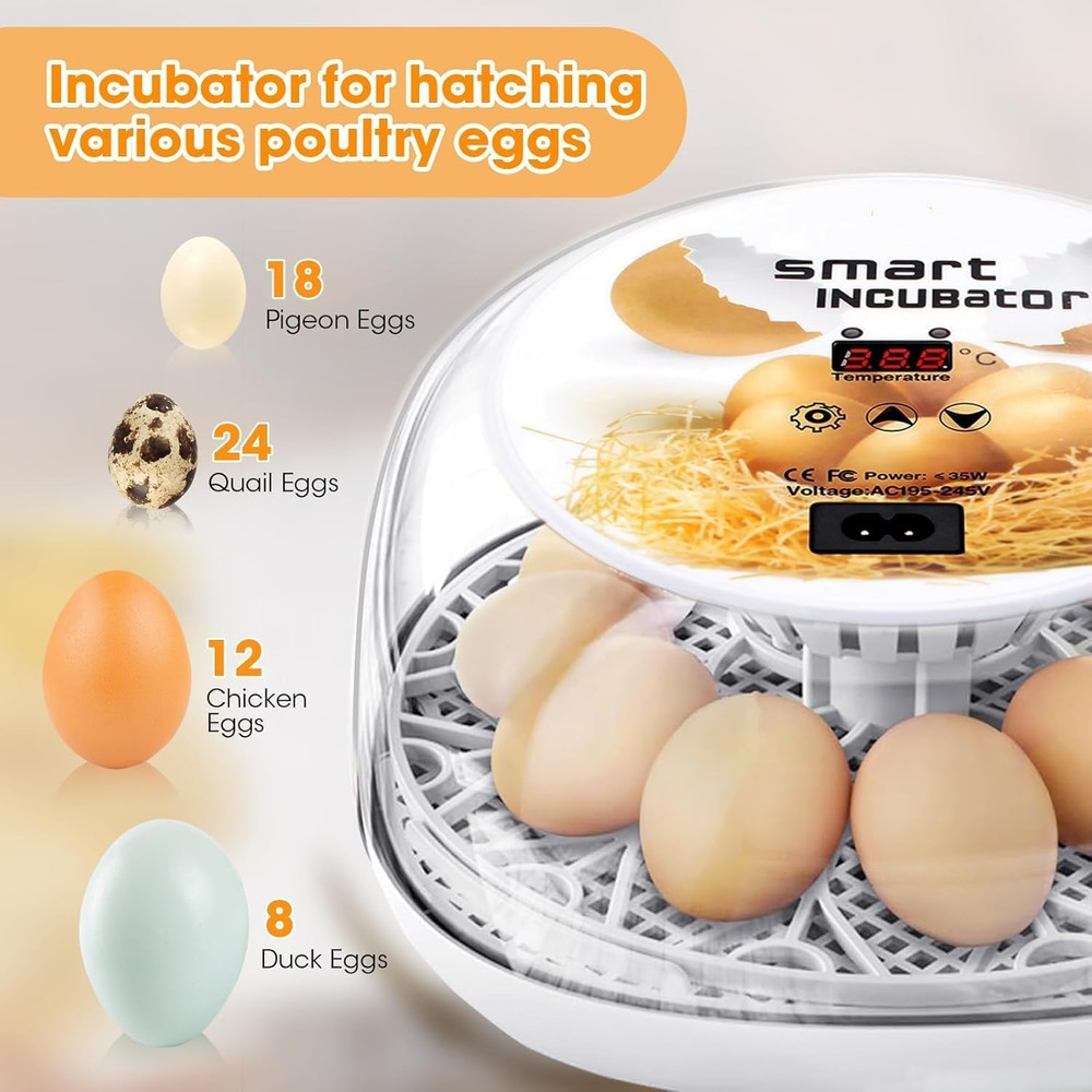 Egg Incubator with Automatic Egg Turning Control, Incubators for Hatching Eggs,