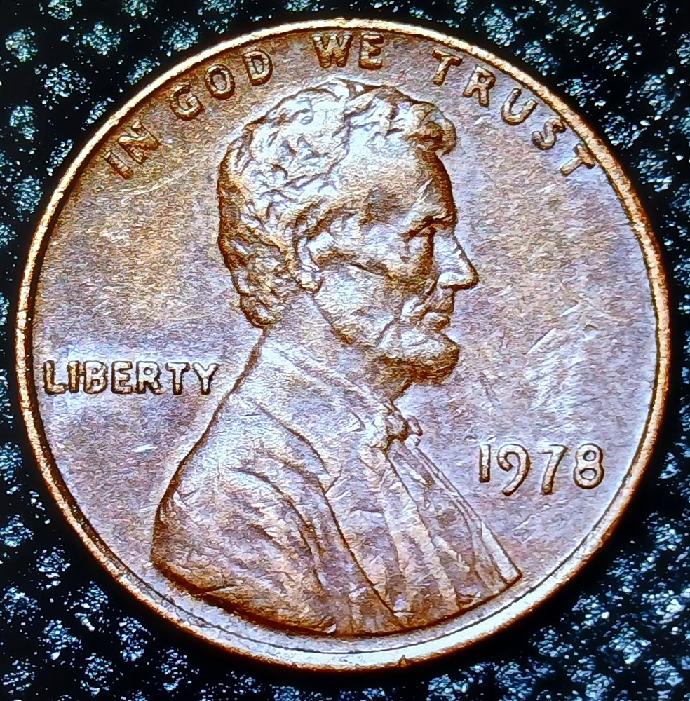 1978 Lincoln Memorial Cent With Multiple Strike Throughs On Reverse Mint Error