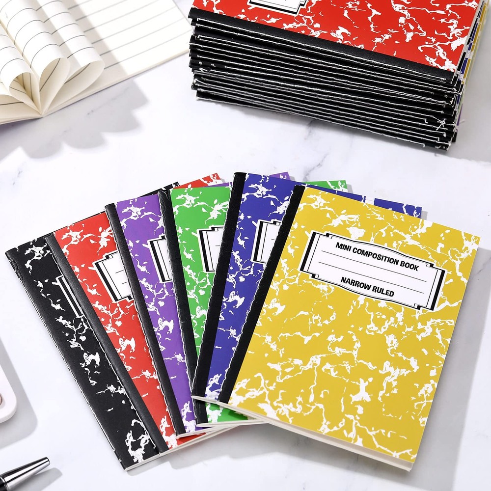 24 Pieces Mini Composition Notebook Composition Books Small Marble Note Books...