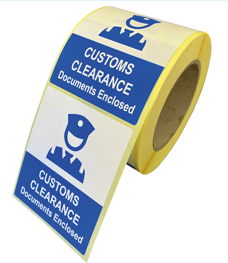 Customs Clearance Documents Enclosed Packing Parcel Stickers / Labels 103 x 80mm