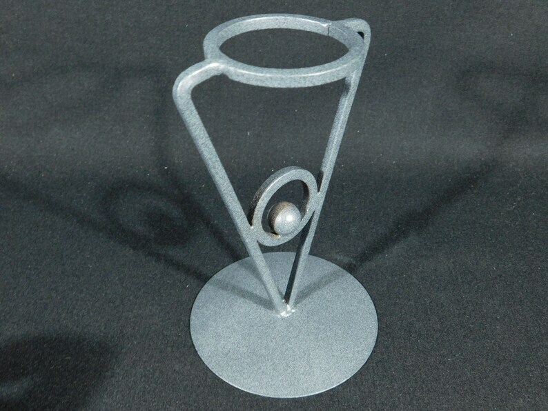 Sphere Display Stand Tall Iron Modern Design Dark Silver