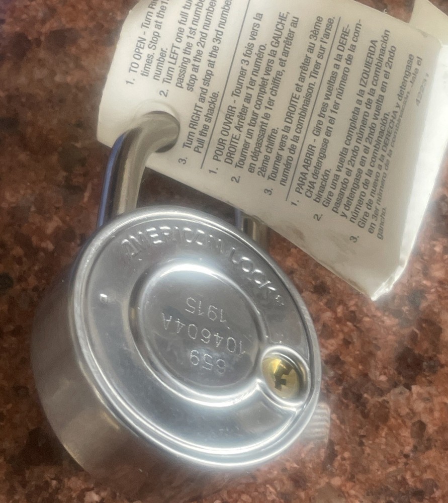 AMERICAN LOCK A400K, Combination Lock, Steel