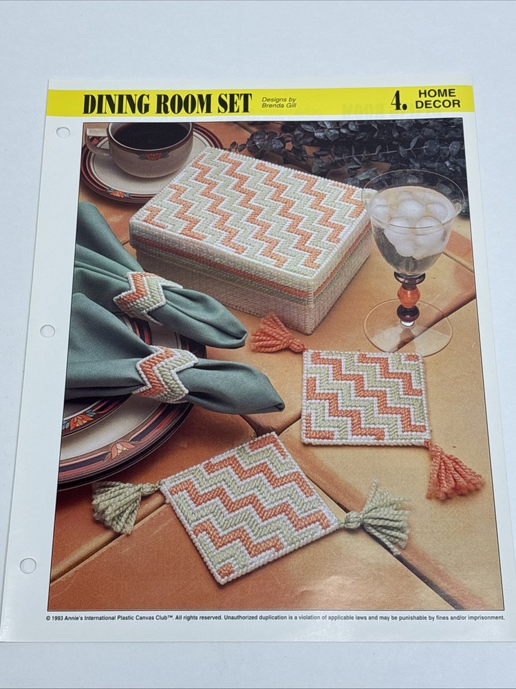 Dining Room Set Annie's Attic Plastic Canvas Pattern Page