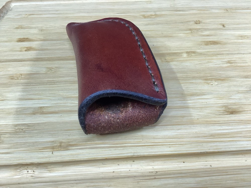 Trapper Size Leather Folding Knife Belt Loop Sheath (Sheath Only)