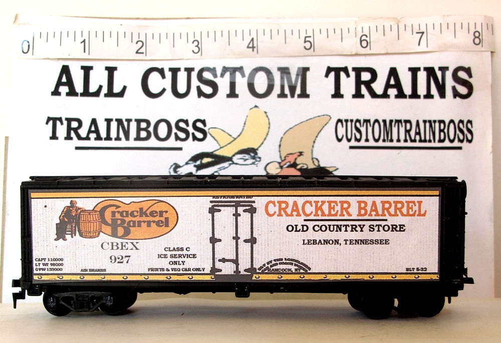 HO SCALE CUSTOM LETTERED CRACKER BARREL ALSO AVAIL IN O SCALE