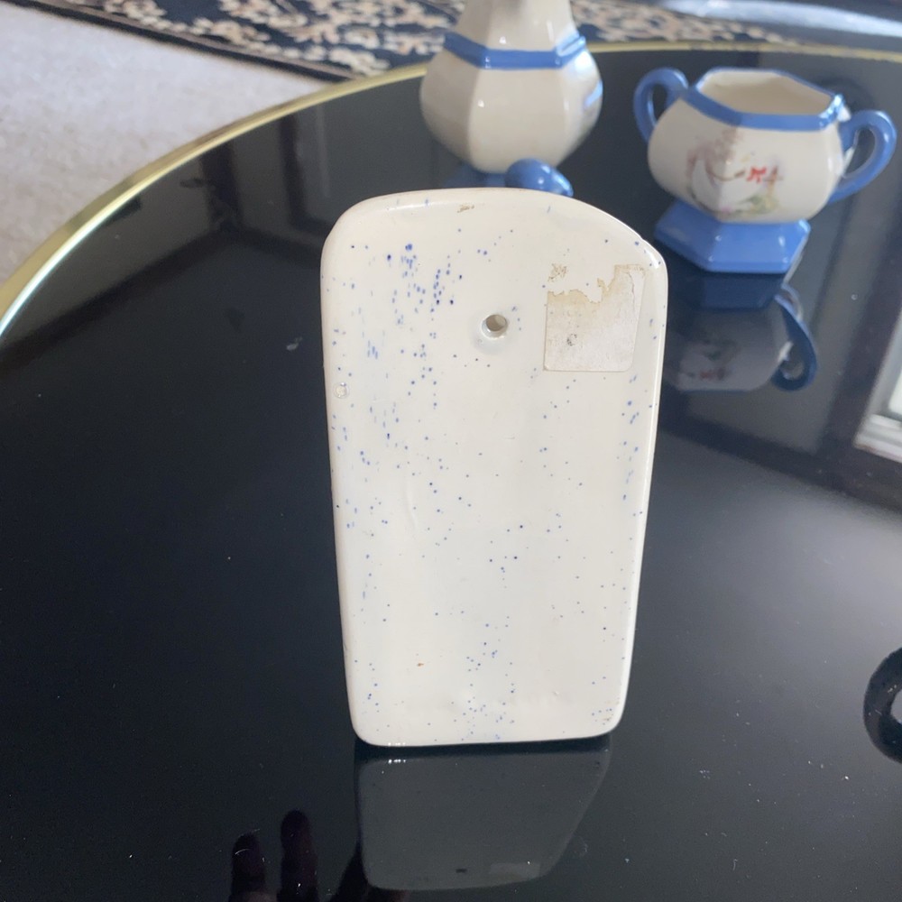 Ceramic Match Holder with Blue duck Goose Vintage