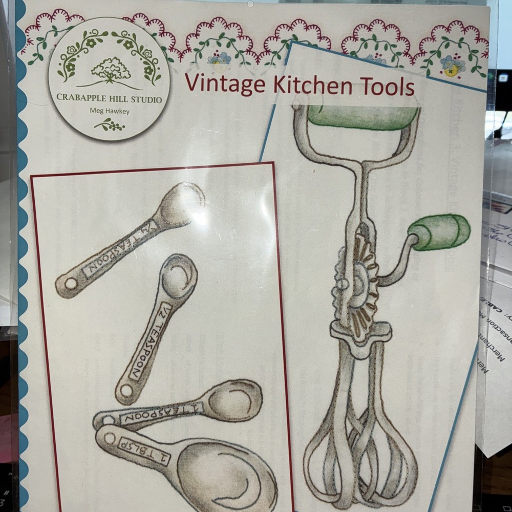 SUMMER KITCHEN SERIES~ Vintage Kitchen Tools pattern~ CAH- pre-owned