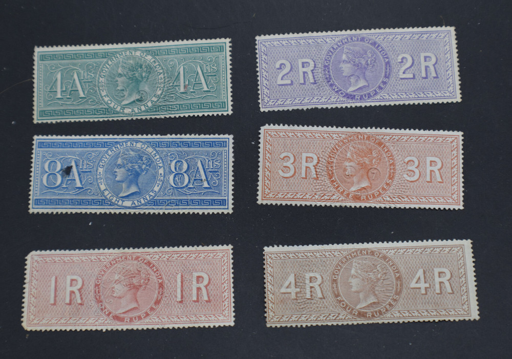 (10) India under British Rule Revenue Stamp