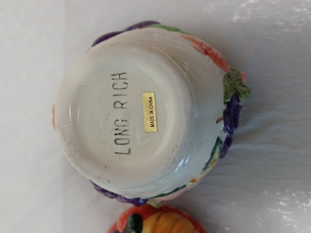 Long Rich Harvest Vegetable Creamer & Sugar Ceramic Set