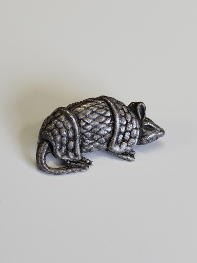 Armadillo Lapel Pin Silver Color Metal *