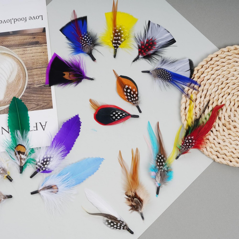 16 Pcs Hat Feathers for Fedora Assorted Hat Feathers Party Accessories