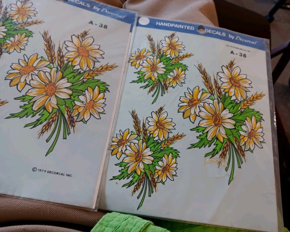 2 Sheets Floral Decals/ A-38/1978/ Decorcal NOS
