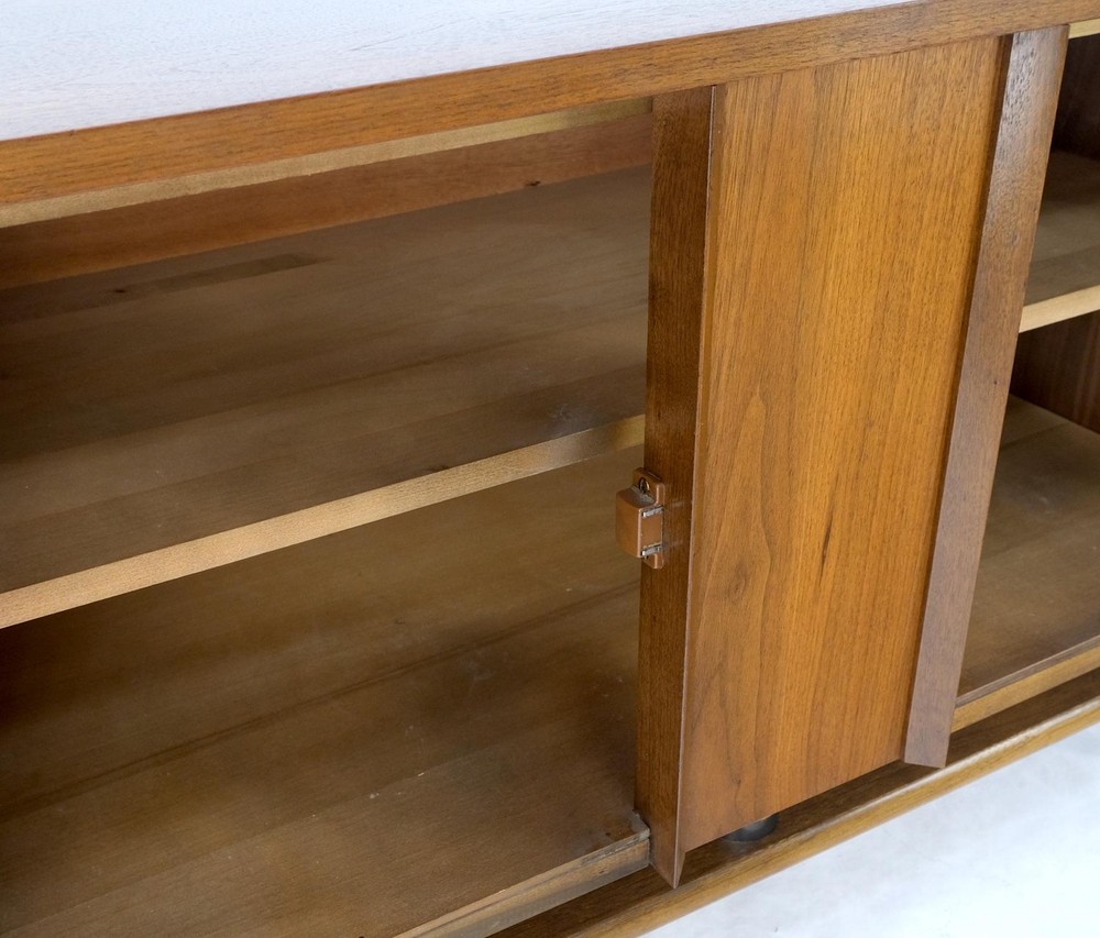Mid-Century Modern Walnut Two Doors Floating Base Small Petit Credenza Mint