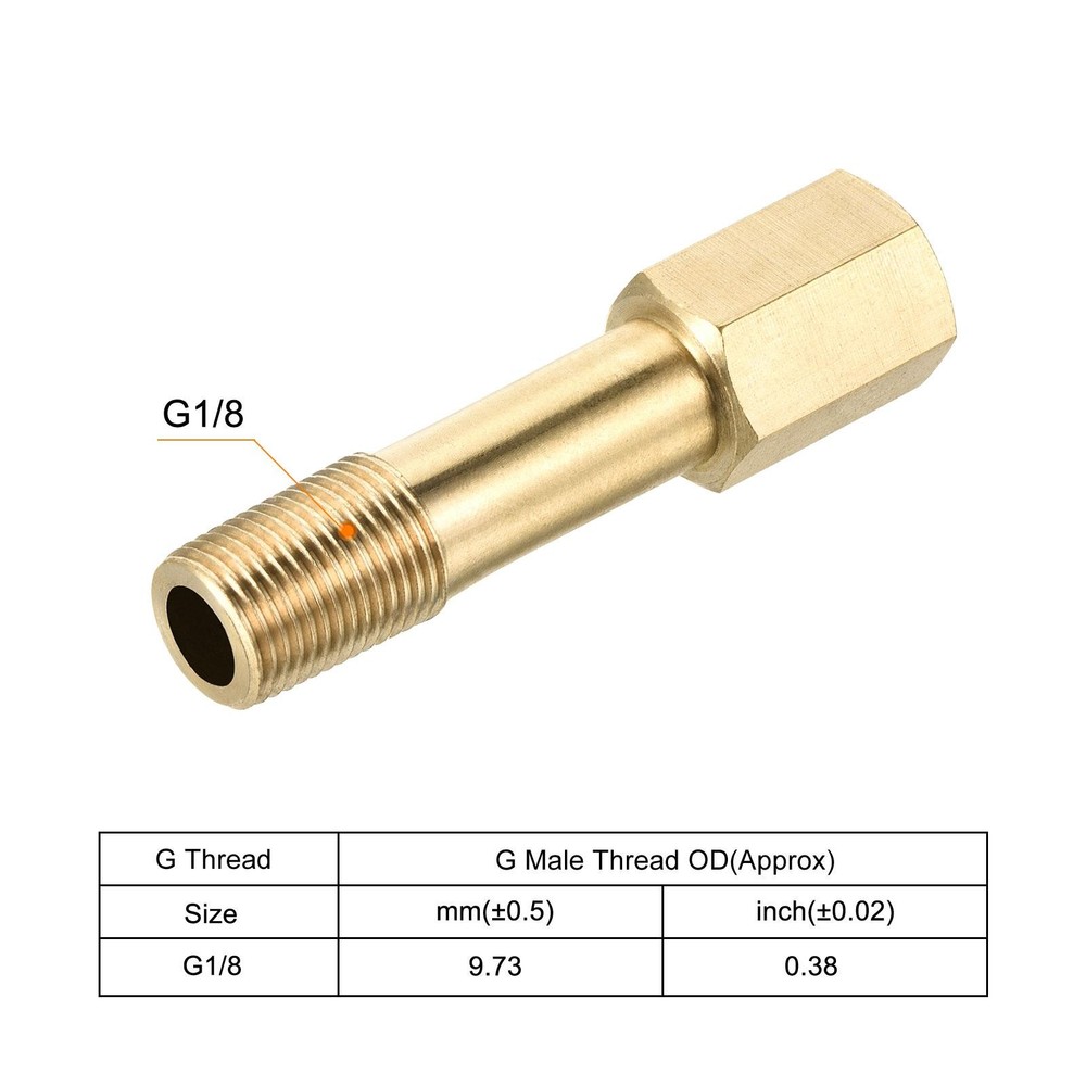 Brass Pipe Fitting G1/8 Adapter 50mm Extension Connector Hex Coupling