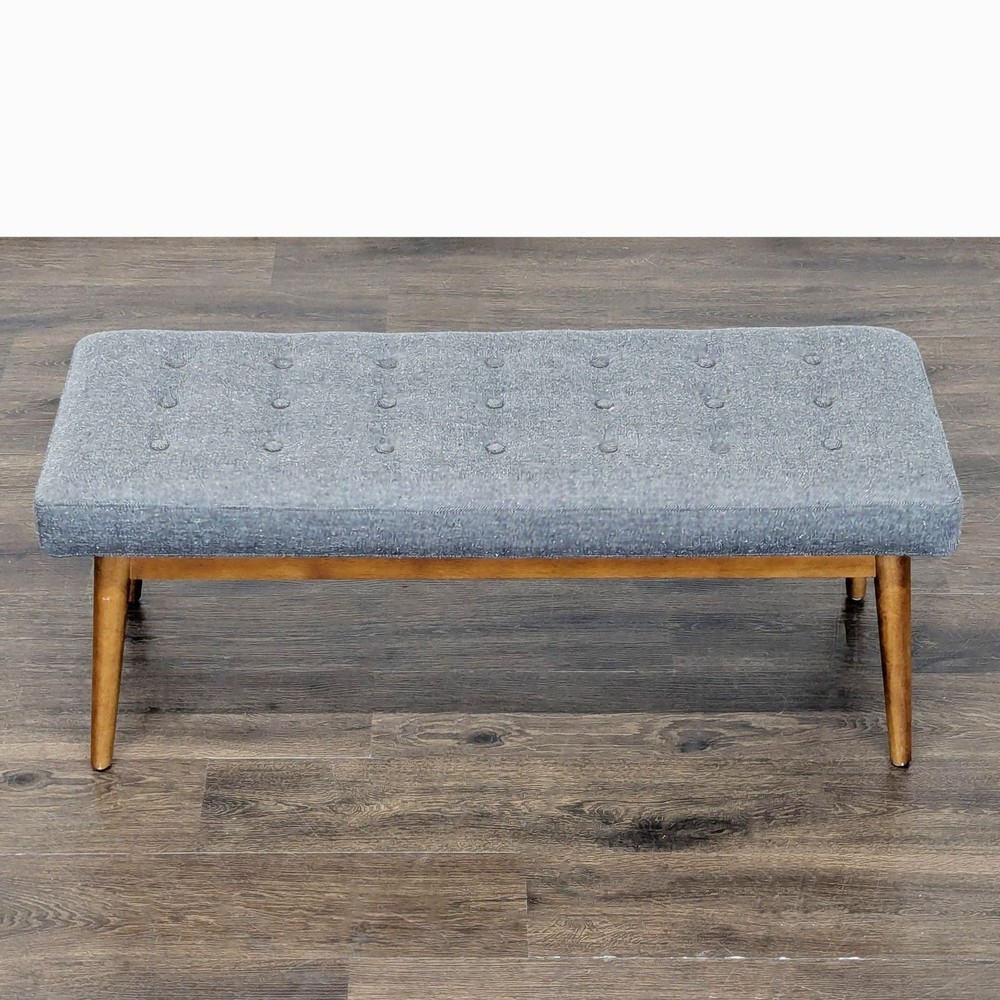 West Elm Button Tufted Mid-Century Bench