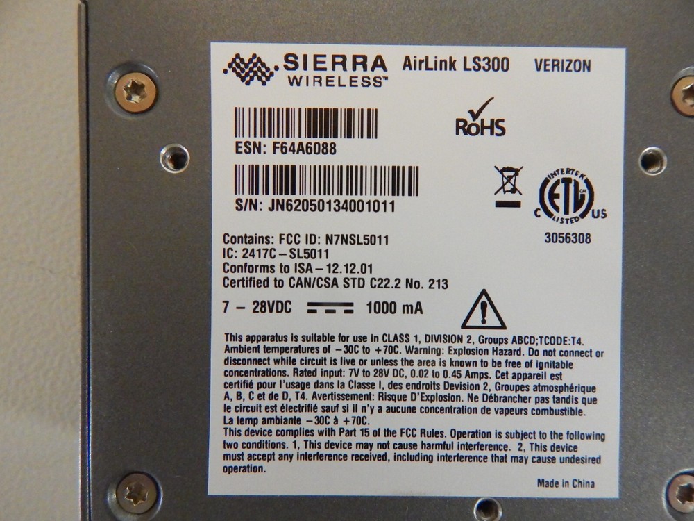 SIERRA WIRELESS, AirLink, LS300, Gateway