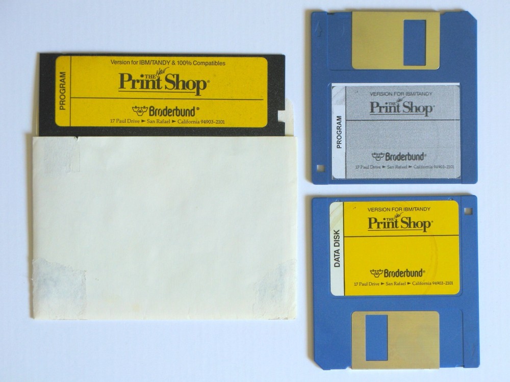 👀 The Print Shop for MS-DOS, 3.5" 💾 Program & Data Disks, TESTED OK ✅🆗💻