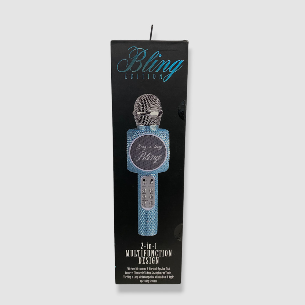 $55 Wireless Express Sing-along Blue Bling Karaoke Microphone Bluetooth Speaker