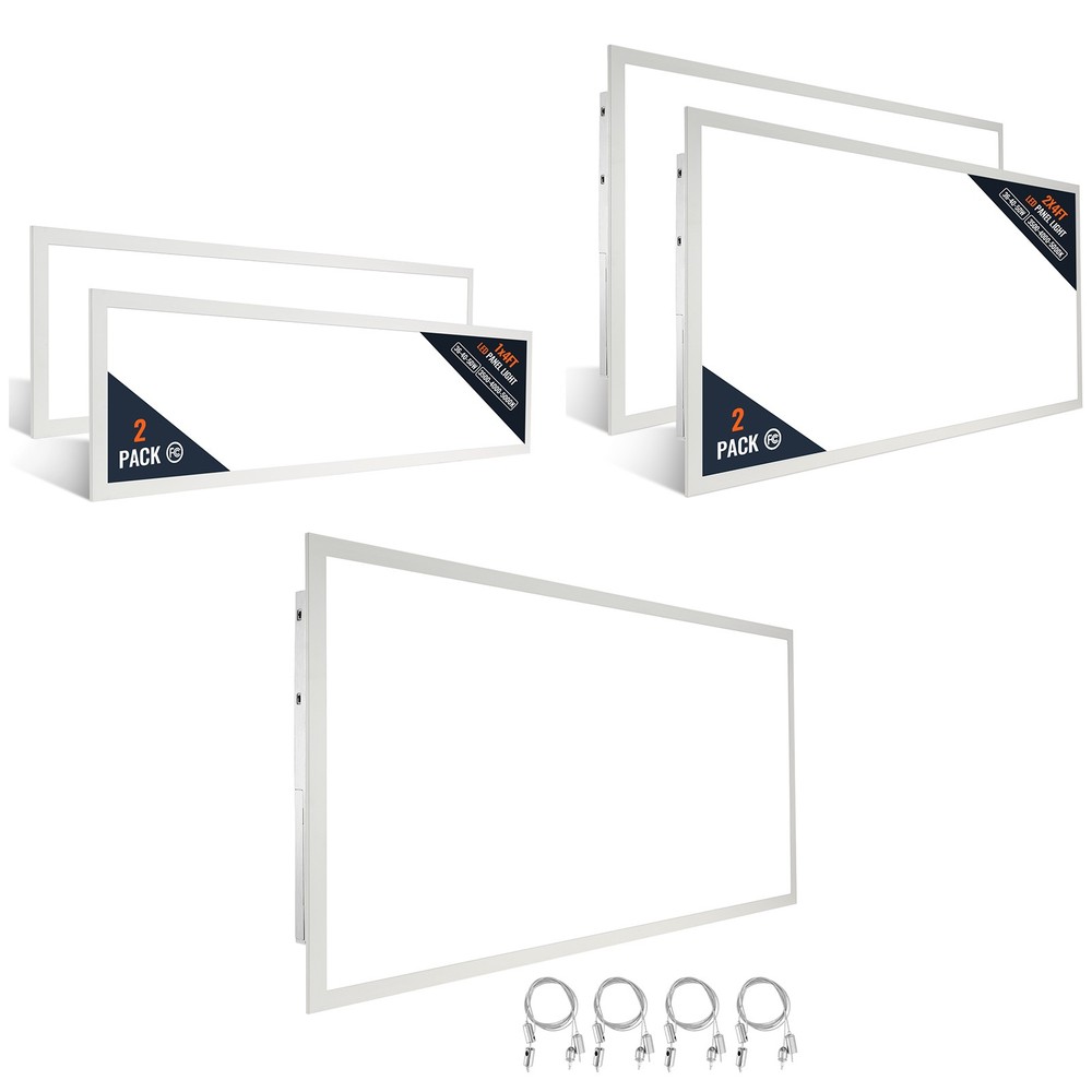 4FT LED Flat Panel Light 6600/6000LM Drop Ceiling Troffer Office Recessed