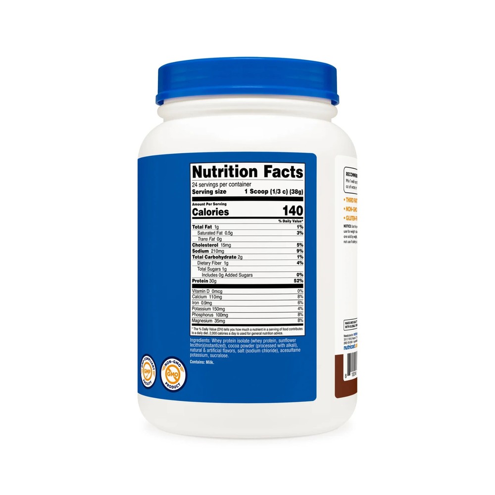 Nutricost Whey Protein Isolate Powder/2LBS/30g/25serv