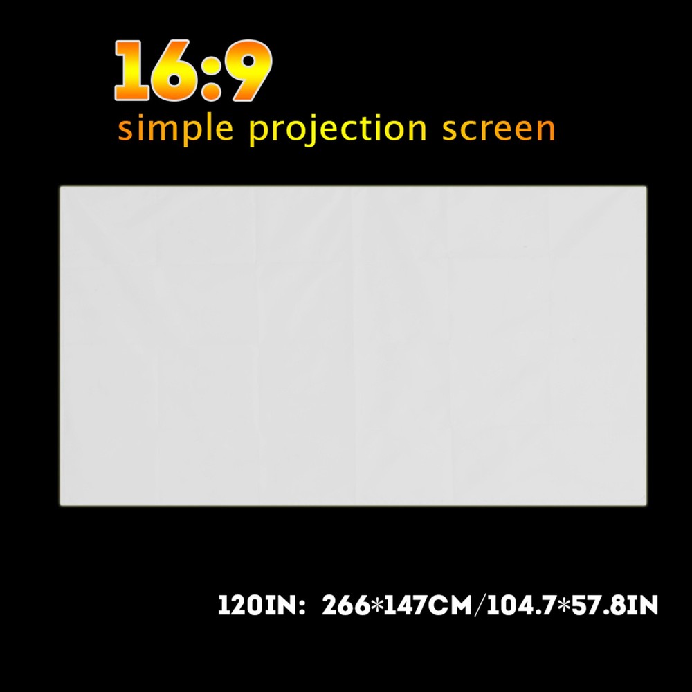 120 Projector Screen Pull Down Indoor Outdoor Cinema HD Projection BEA
