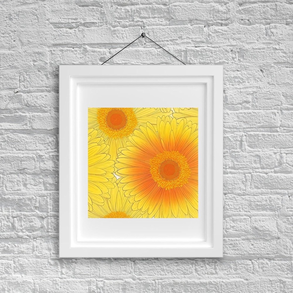Clear Rubber Stamp, Gerbera Daisy Floral Transparent Silicone Stamp Pattern 4