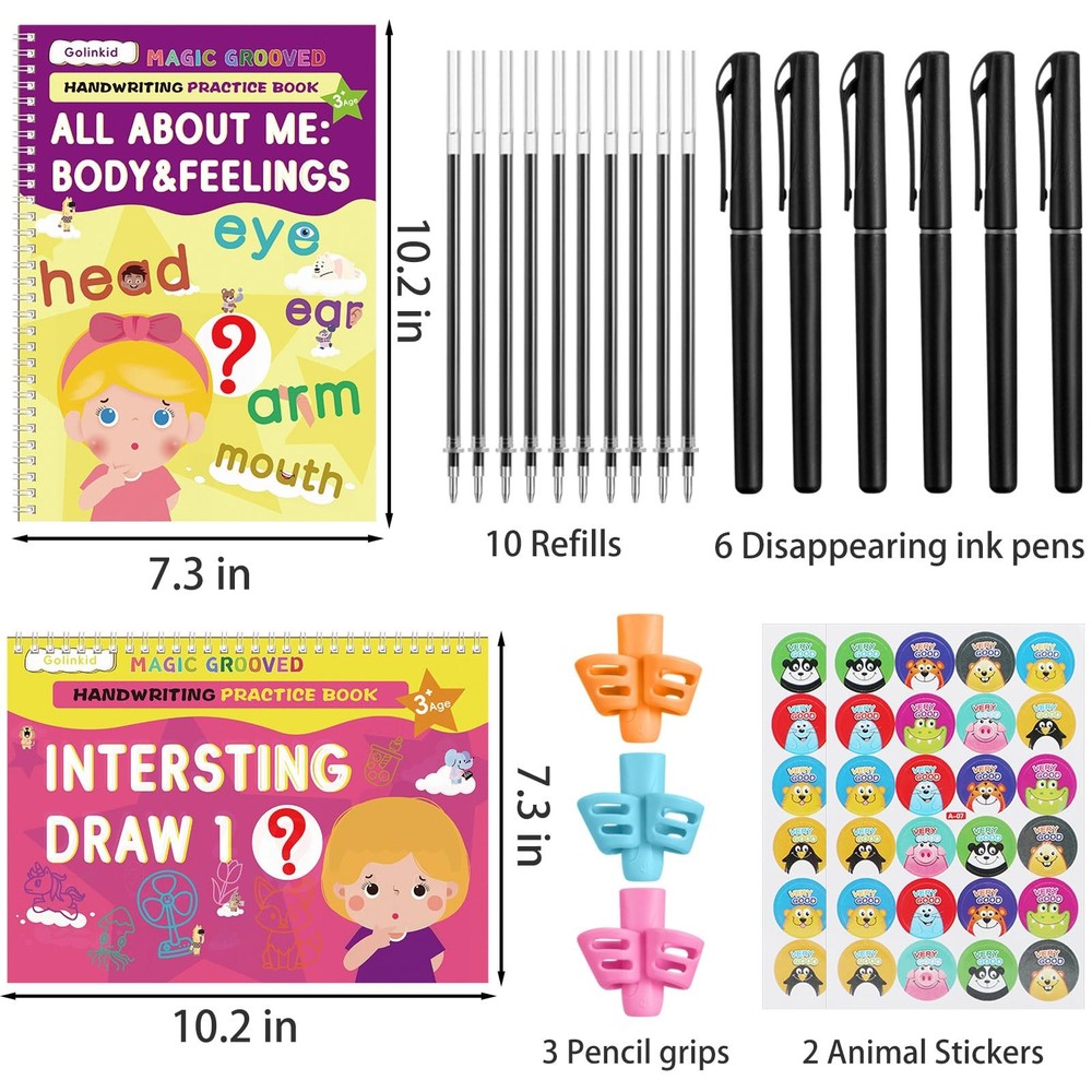 Golinkid Magic Grooved Writing Practice, grooved Handwriting Practice Small