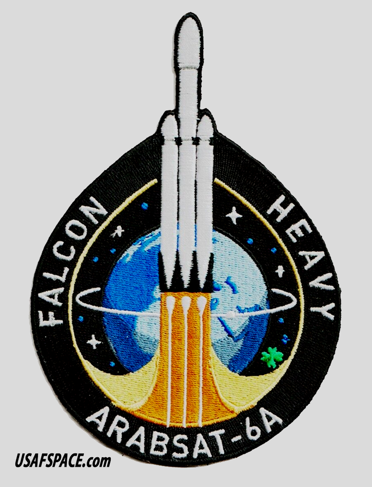 Authentic ARABSAT-6A-SPACEX ORIGINAL-FALCON HEAVY Launch SATELLITE Mission PATCH