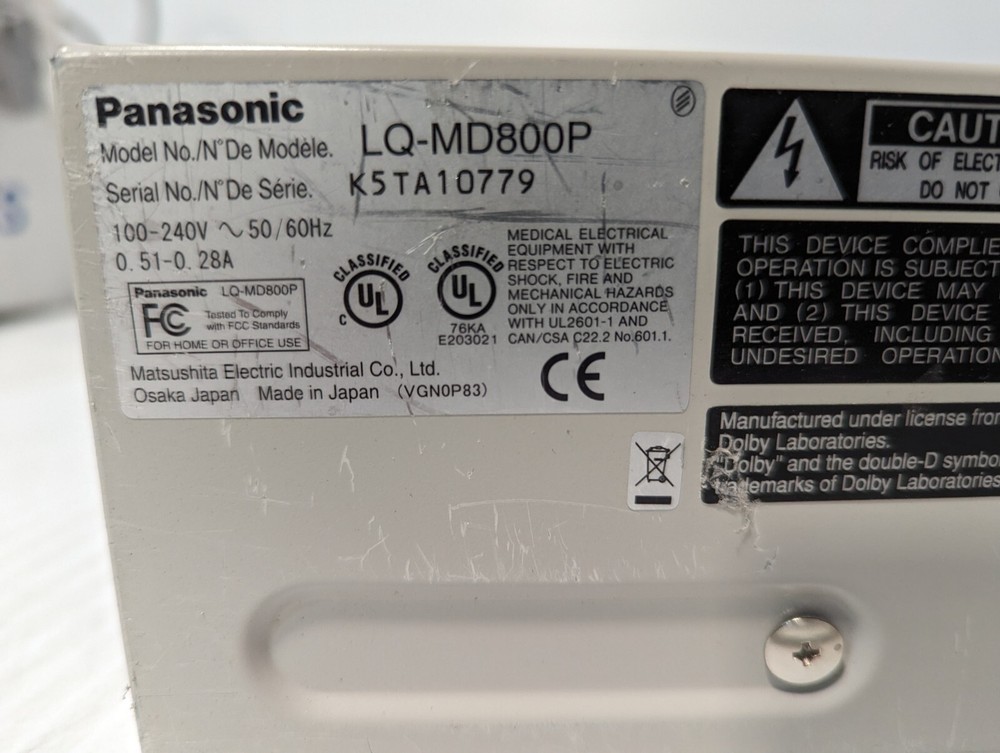 Panasonic LQ-MD800 Professional DVD Recorder, Missing Enter Key - Free Shipping