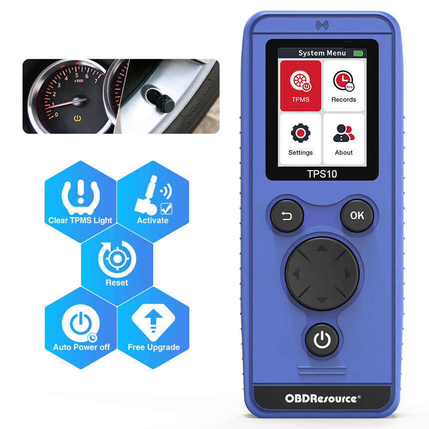 2024 TPS10 TPMS Relearn Tool Auto Tire Pressure Sensor Activate TPMS Reset Tool