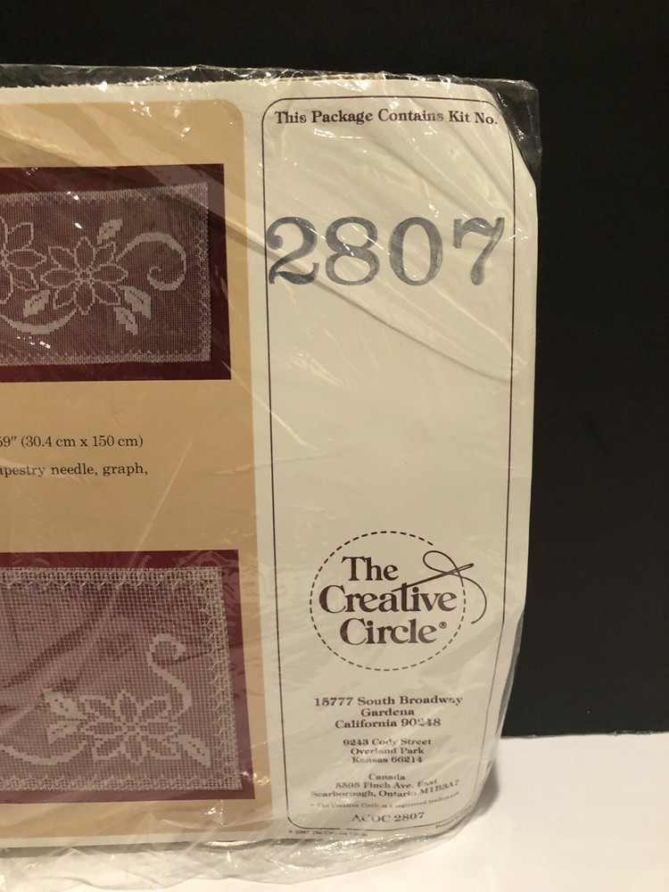 Vintage 1987 The Creative Circle 2807 Festive Table Runner Needlepoint Kit