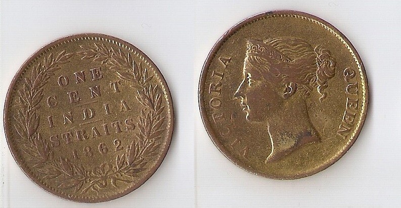 Malaysia Straits Settlements 1 cent 1862 XF