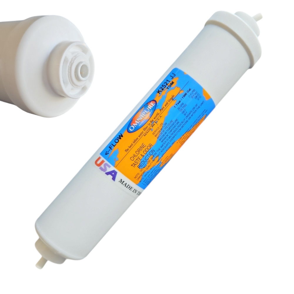 Omnipure K2521-JJ Inline GAC 10" x 2" Postfilter 1/4"QC