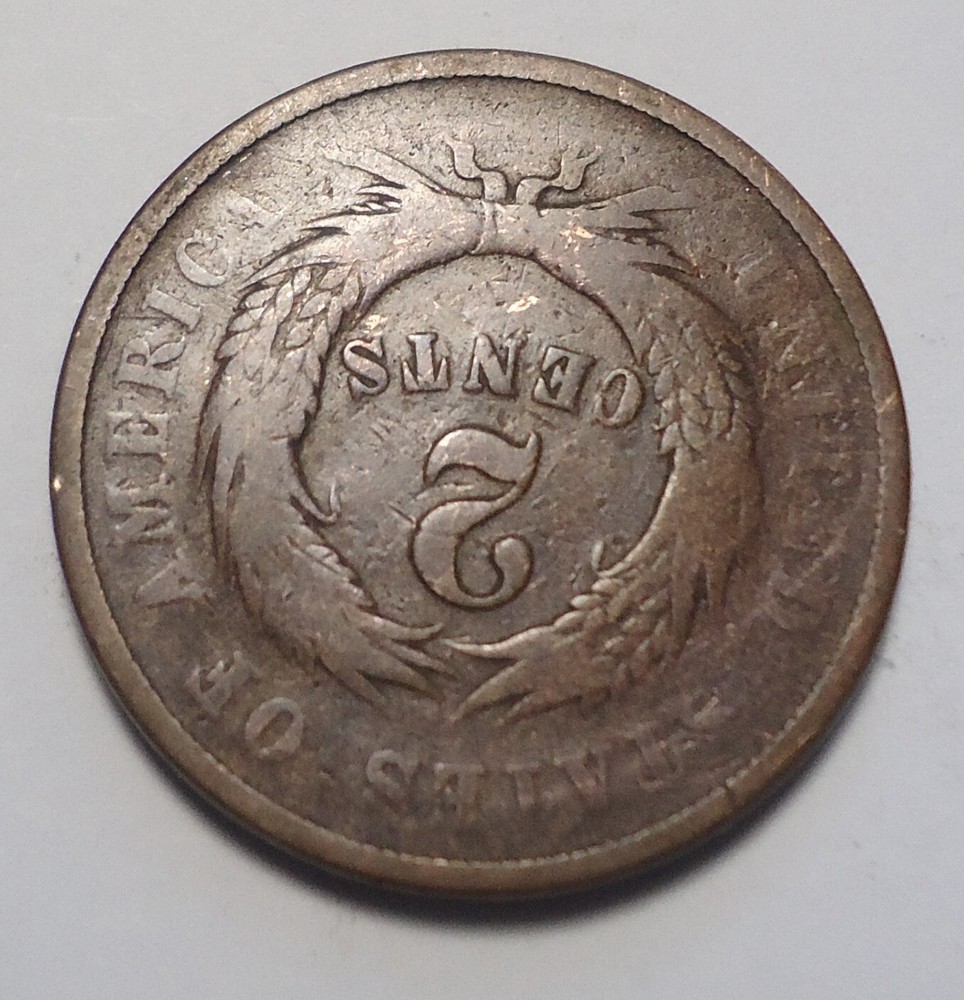 Original Good+/VG 1868 two 2C cent shield type coin COMBINE shipping!