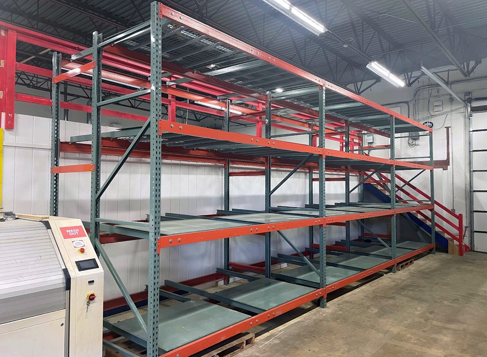 4 Levels - 2 Deep Push Back Pallet Racking - Interlake Warehouse Racking System