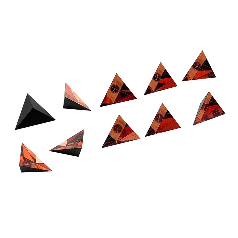 100PCS Triangle Prism Copper Coated Trihedral Retroreflector Corner Cube Prism